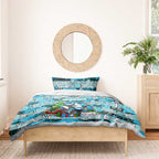 Sharks Rugby Merry Christmas Bedding Set Indigenous Australian Art