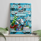 Sharks Rugby Merry Christmas Canvas Wall Art Indigenous Australian Art
