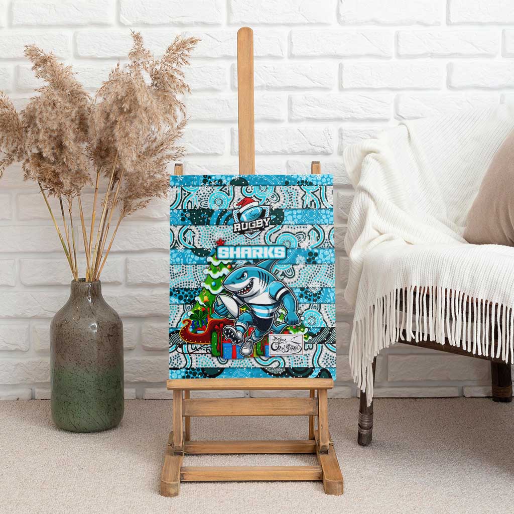 Sharks Rugby Merry Christmas Canvas Wall Art Indigenous Australian Art