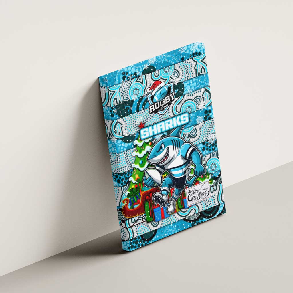Sharks Rugby Merry Christmas Canvas Wall Art Indigenous Australian Art