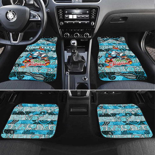 Sharks Rugby Merry Christmas Car Mats Indigenous Australian Art