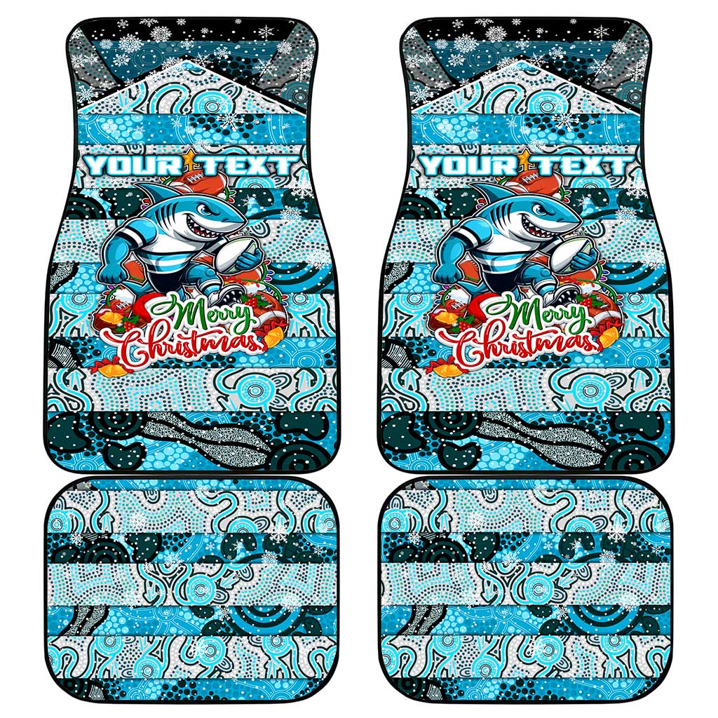 Sharks Rugby Merry Christmas Car Mats Indigenous Australian Art