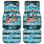 Sharks Rugby Merry Christmas Car Mats Indigenous Australian Art