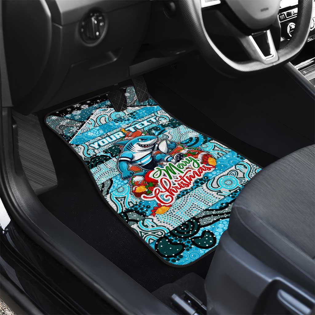 Sharks Rugby Merry Christmas Car Mats Indigenous Australian Art