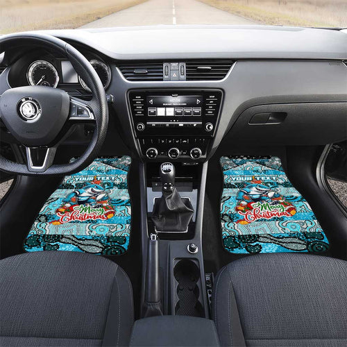 Sharks Rugby Merry Christmas Car Mats Indigenous Australian Art
