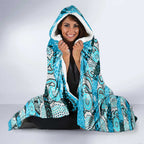 Sharks Rugby Merry Christmas Hooded Blanket Indigenous Australian Art