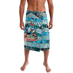 Custom Sharks Rugby Merry Christmas Lavalava Indigenous Australian Art