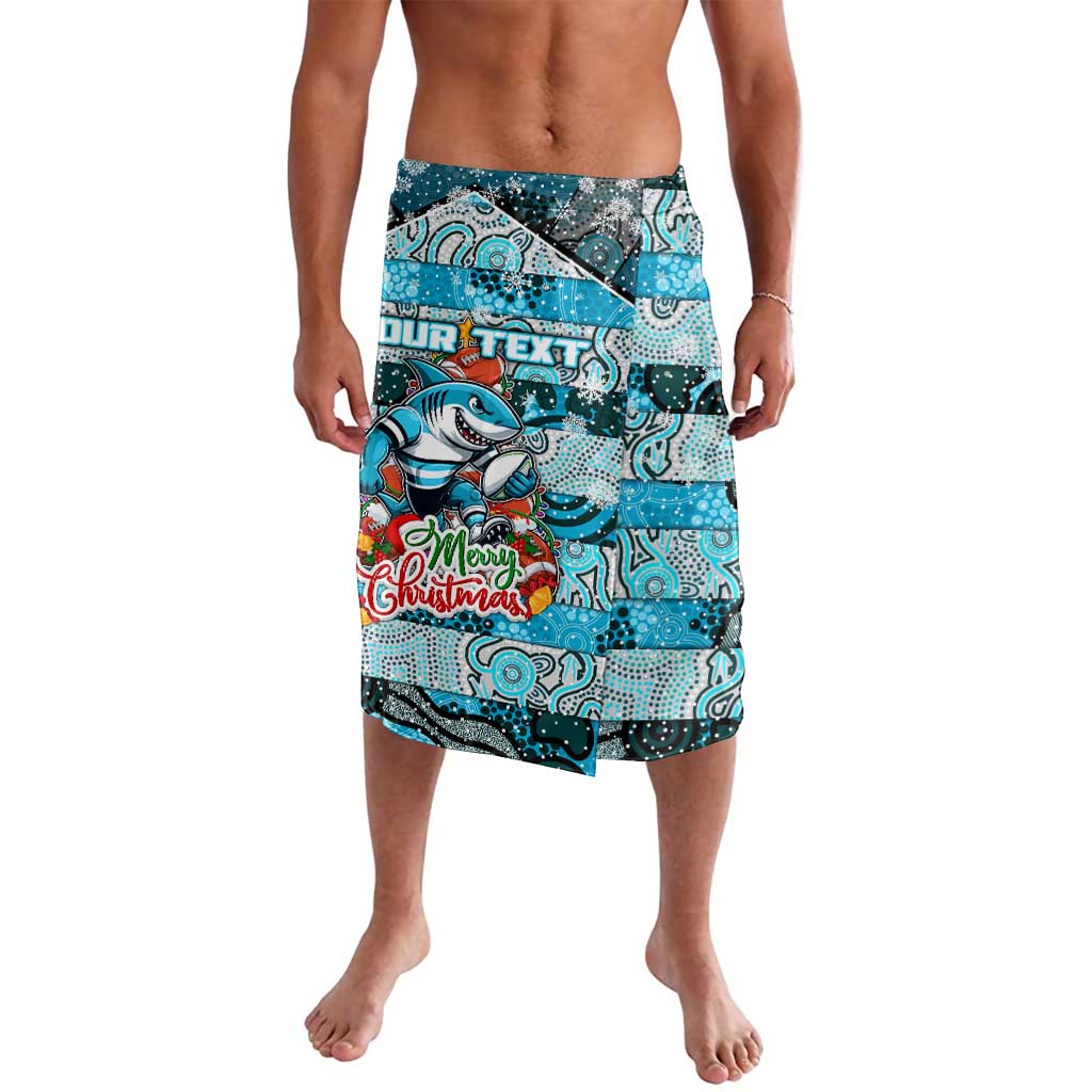 Custom Sharks Rugby Merry Christmas Lavalava Indigenous Australian Art