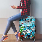 Sharks Rugby Merry Christmas Luggage Cover Indigenous Australian Art