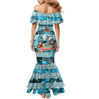 Custom Sharks Rugby Merry Christmas Mermaid Dress Indigenous Australian Art