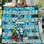 Sharks Rugby Merry Christmas Quilt Indigenous Australian Art