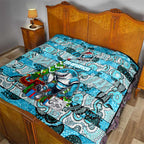 Sharks Rugby Merry Christmas Quilt Indigenous Australian Art
