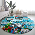 Sharks Rugby Merry Christmas Round Carpet Indigenous Australian Art