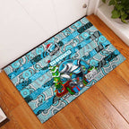 Sharks Rugby Merry Christmas Rubber Doormat Indigenous Australian Art