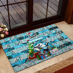 Sharks Rugby Merry Christmas Rubber Doormat Indigenous Australian Art