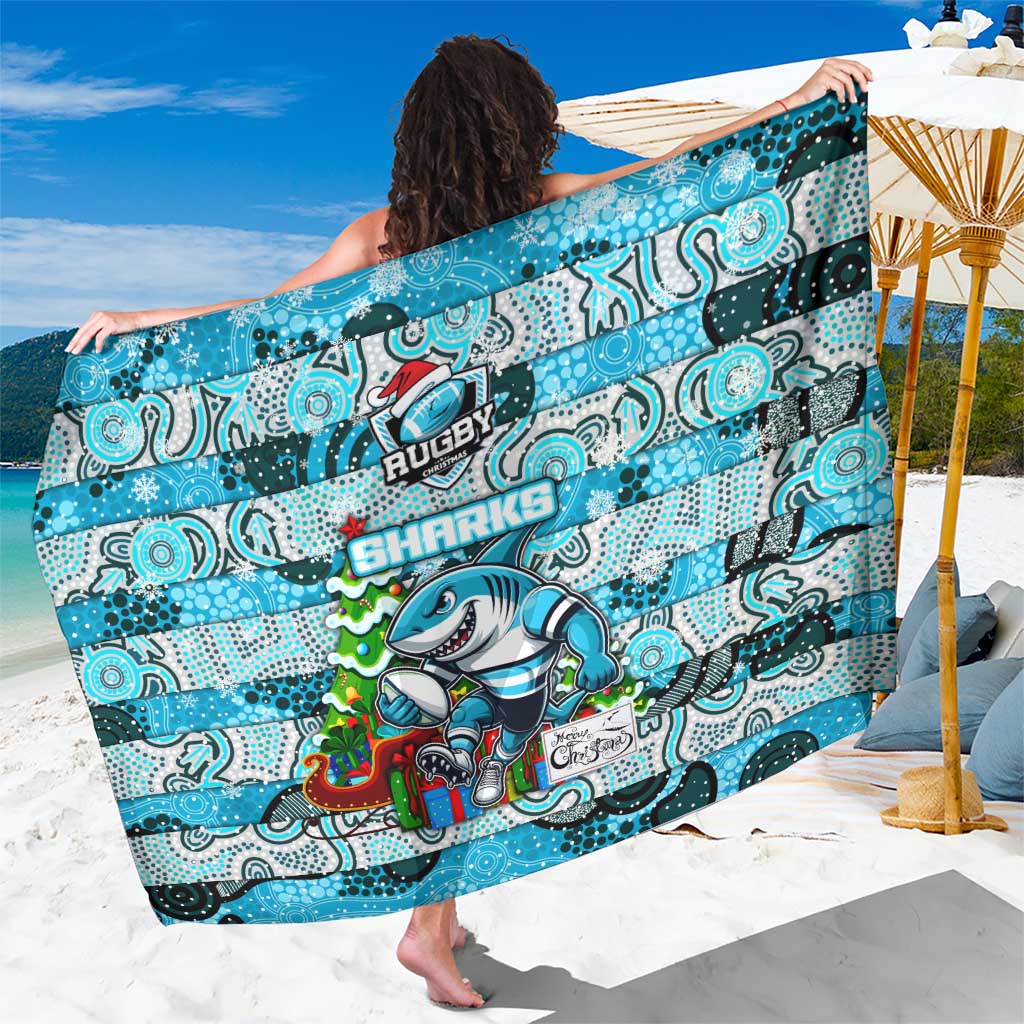 Sharks Rugby Merry Christmas Sarong Indigenous Australian Art