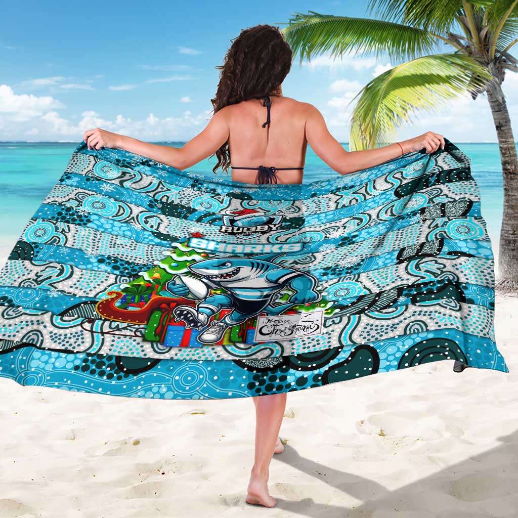 Sharks Rugby Merry Christmas Sarong Indigenous Australian Art