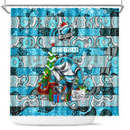 Sharks Rugby Merry Christmas Shower Curtain Indigenous Australian Art