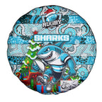 Sharks Rugby Merry Christmas Spare Tire Cover Indigenous Australian Art
