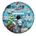 Sharks Rugby Merry Christmas Spare Tire Cover Indigenous Australian Art