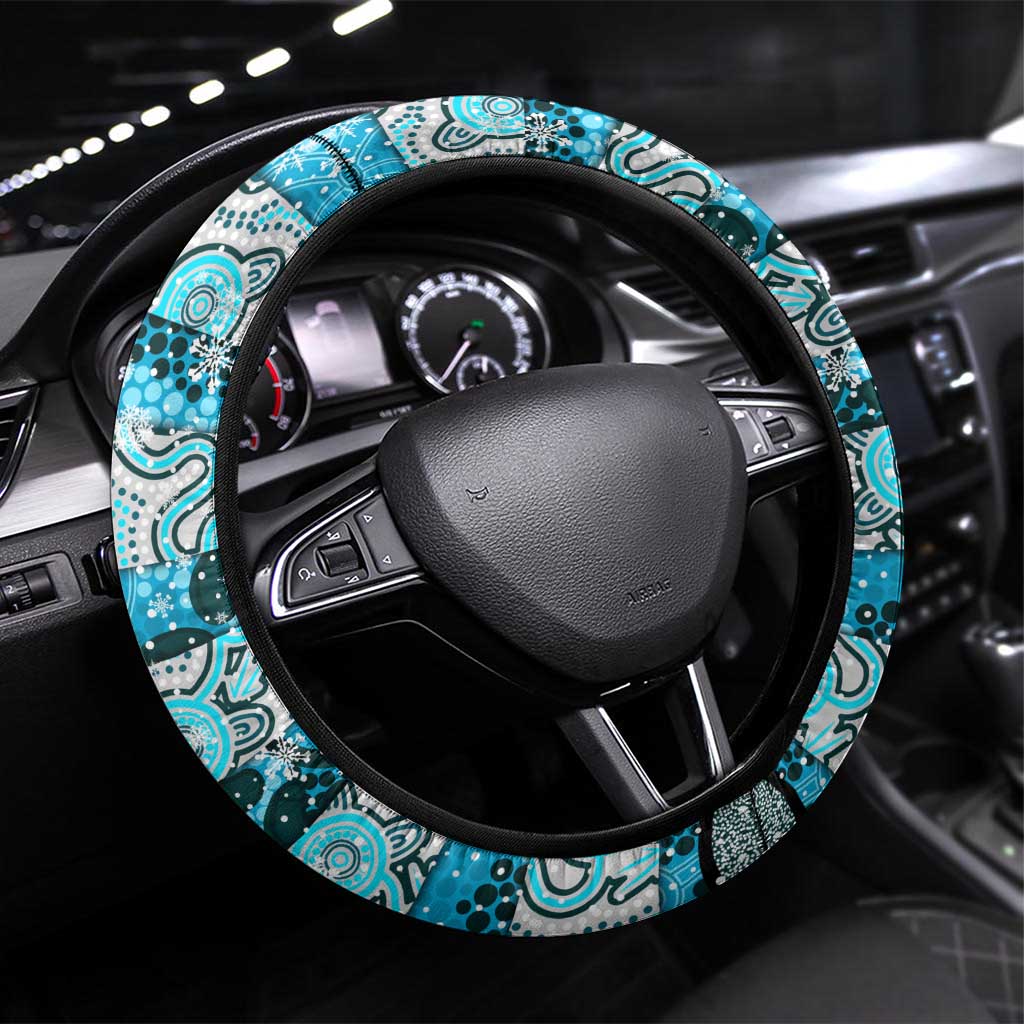 Sharks Rugby Merry Christmas Steering Wheel Cover Indigenous Australian Art