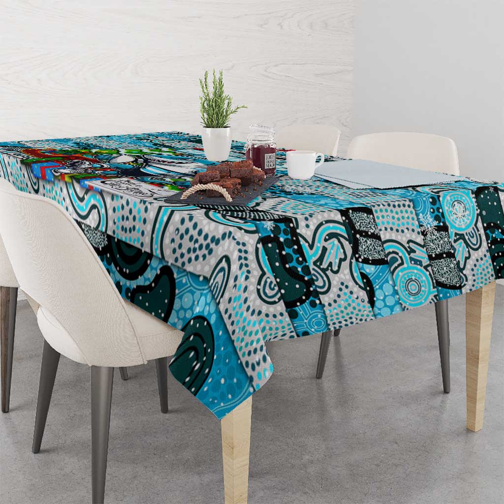 Sharks Rugby Merry Christmas Tablecloth Indigenous Australian Art