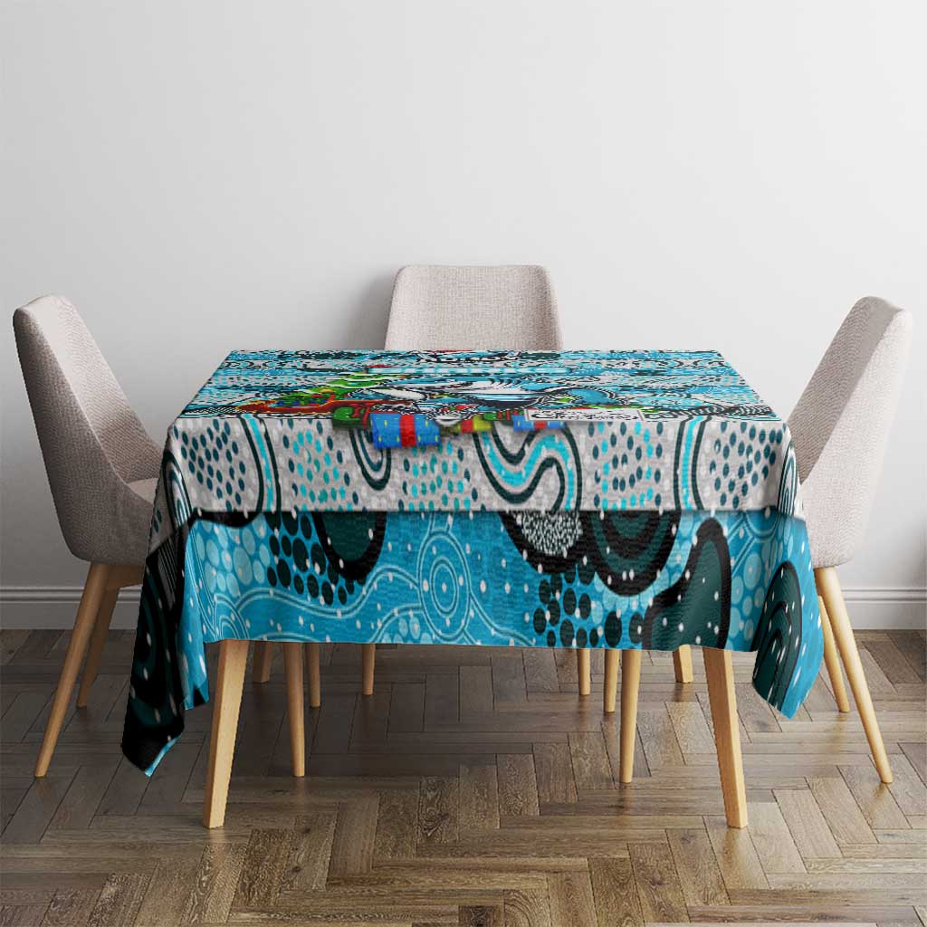 Sharks Rugby Merry Christmas Tablecloth Indigenous Australian Art