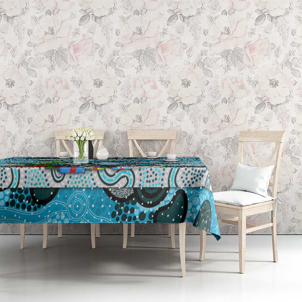 Sharks Rugby Merry Christmas Tablecloth Indigenous Australian Art