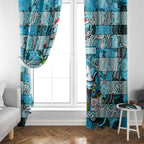 Sharks Rugby Merry Christmas Window Curtain Indigenous Australian Art