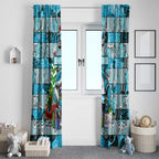 Sharks Rugby Merry Christmas Window Curtain Indigenous Australian Art