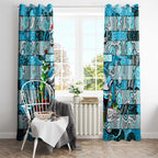 Sharks Rugby Merry Christmas Window Curtain Indigenous Australian Art