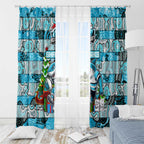 Sharks Rugby Merry Christmas Window Curtain Indigenous Australian Art