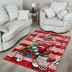 Dolphins Rugby Merry Christmas Area Rug Indigenous Australian Art