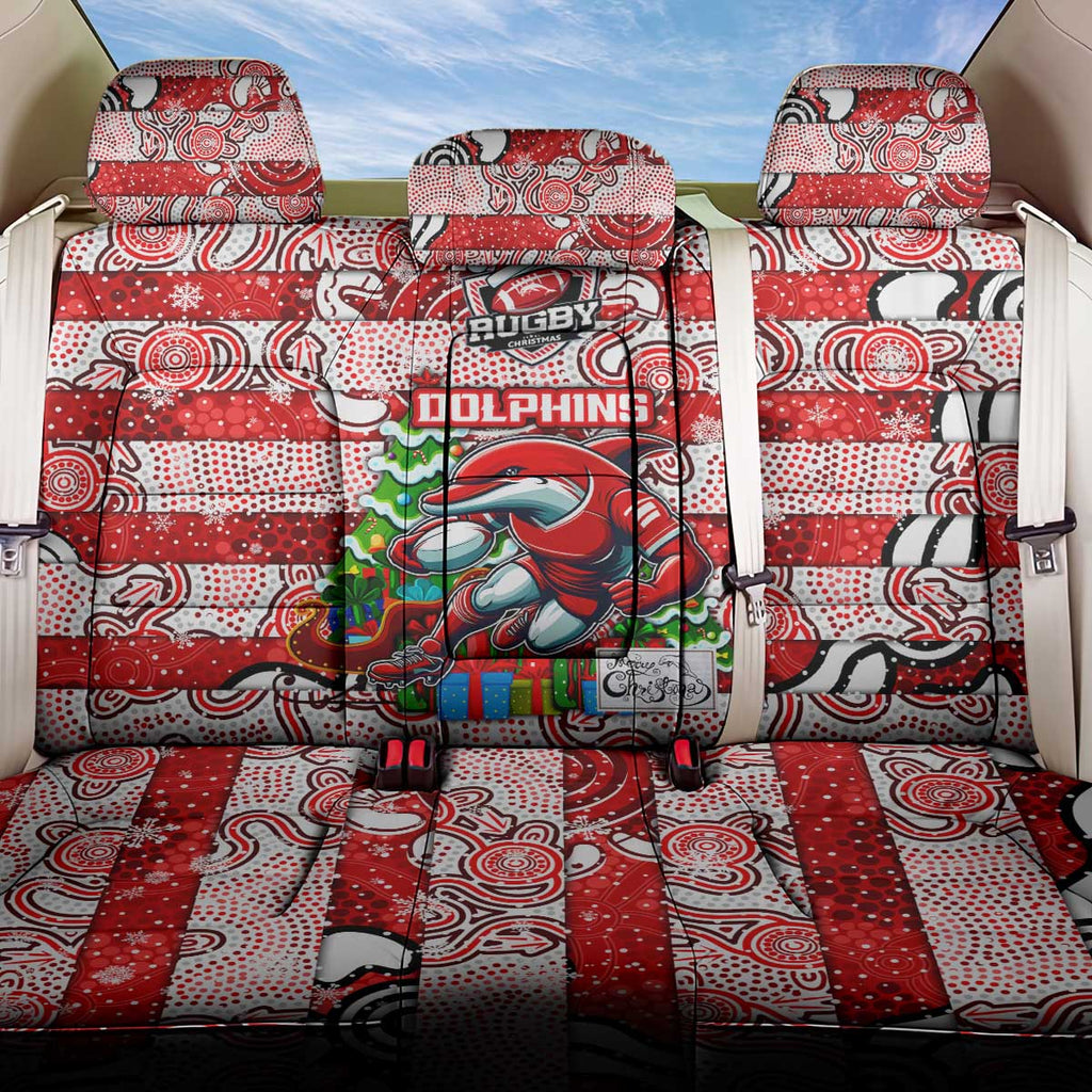 Dolphins Rugby Merry Christmas Back Car Seat Cover Indigenous Australian Art