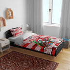Dolphins Rugby Merry Christmas Bedding Set Indigenous Australian Art