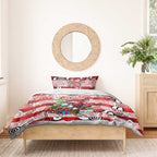 Dolphins Rugby Merry Christmas Bedding Set Indigenous Australian Art
