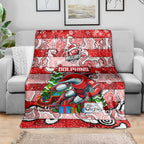 Dolphins Rugby Merry Christmas Blanket Indigenous Australian Art