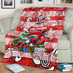 Dolphins Rugby Merry Christmas Blanket Indigenous Australian Art