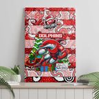 Dolphins Rugby Merry Christmas Canvas Wall Art Indigenous Australian Art