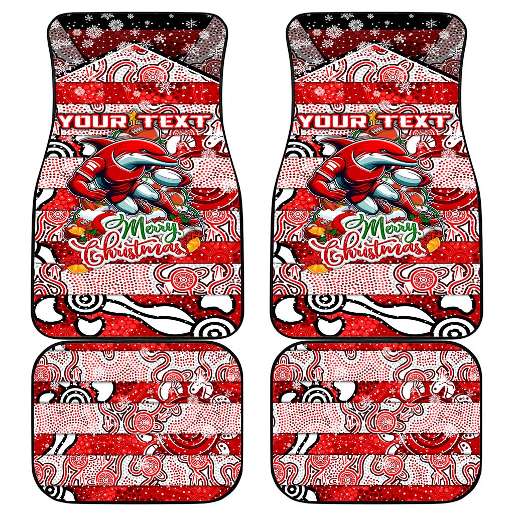 Dolphins Rugby Merry Christmas Car Mats Indigenous Australian Art