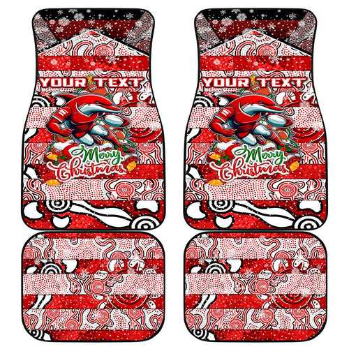 Dolphins Rugby Merry Christmas Car Mats Indigenous Australian Art