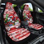 Dolphins Rugby Merry Christmas Car Seat Cover Indigenous Australian Art