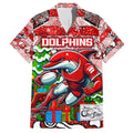 Custom Dolphins Rugby Merry Christmas Family Matching Tank Maxi Dress and Hawaiian Shirt Indigenous Australian Art