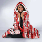 Dolphins Rugby Merry Christmas Hooded Blanket Indigenous Australian Art