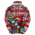 Custom Dolphins Rugby Merry Christmas Hoodie Indigenous Australian Art