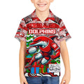 Custom Dolphins Rugby Merry Christmas Kid Hawaiian Shirt Indigenous Australian Art