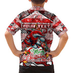 Custom Dolphins Rugby Merry Christmas Kid Hawaiian Shirt Indigenous Australian Art