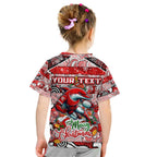 Custom Dolphins Rugby Merry Christmas Kid T Shirt Indigenous Australian Art