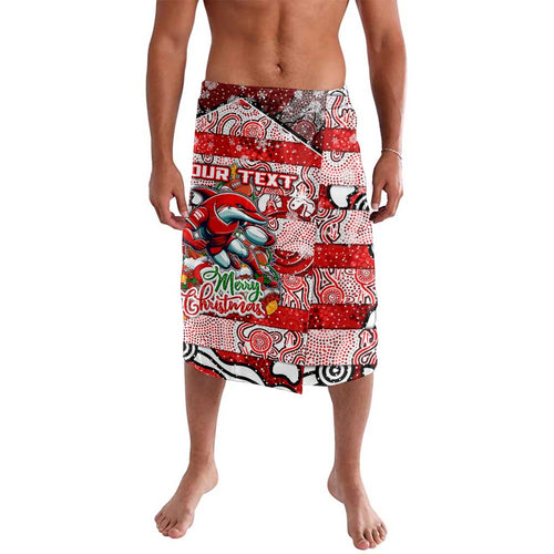 Custom Dolphins Rugby Merry Christmas Lavalava Indigenous Australian Art