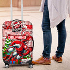 Dolphins Rugby Merry Christmas Luggage Cover Indigenous Australian Art
